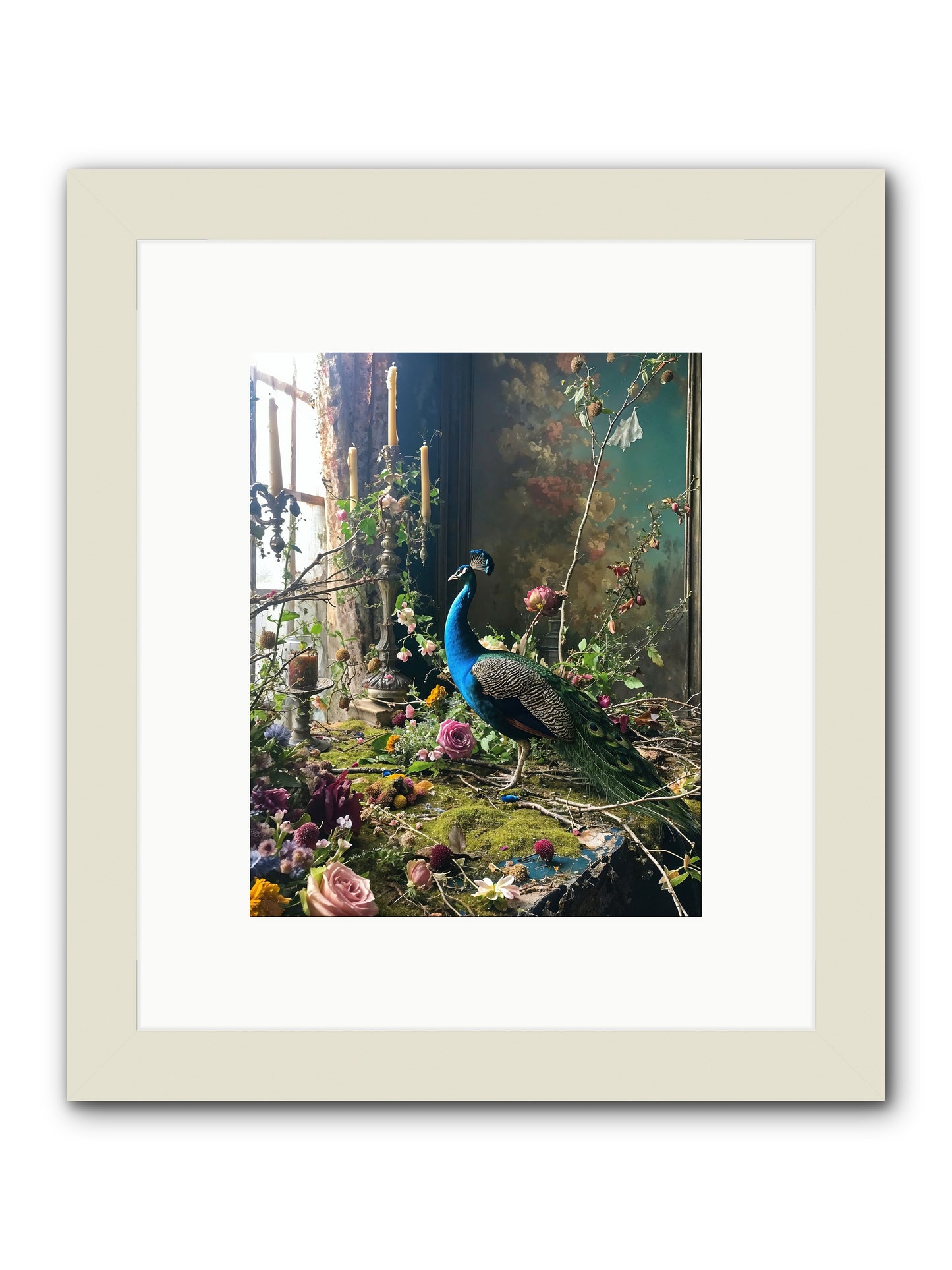 Siren Of The Gardens -- Framed Print - White 8x10