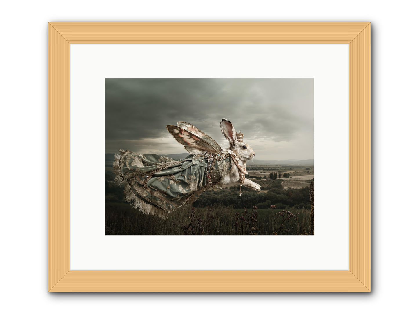 Skywritten Days No.1 -- Framed Print - Natural 12x9