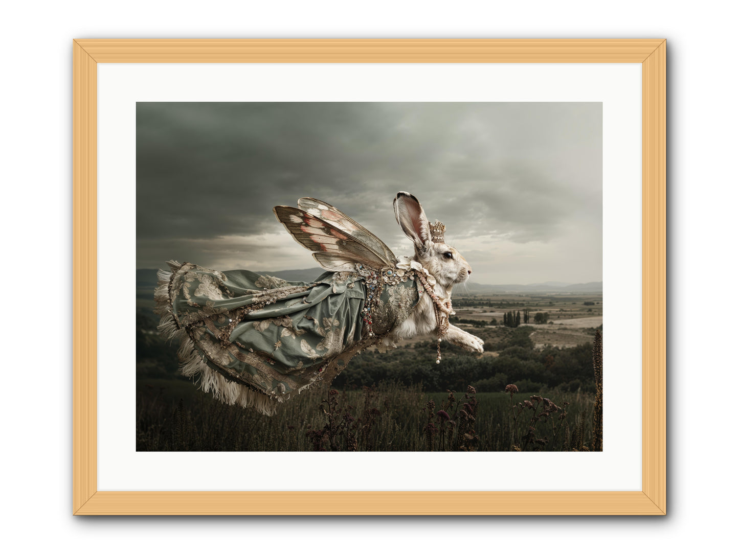 Skywritten Days No.1 -- Framed Print - Natural 24x18
