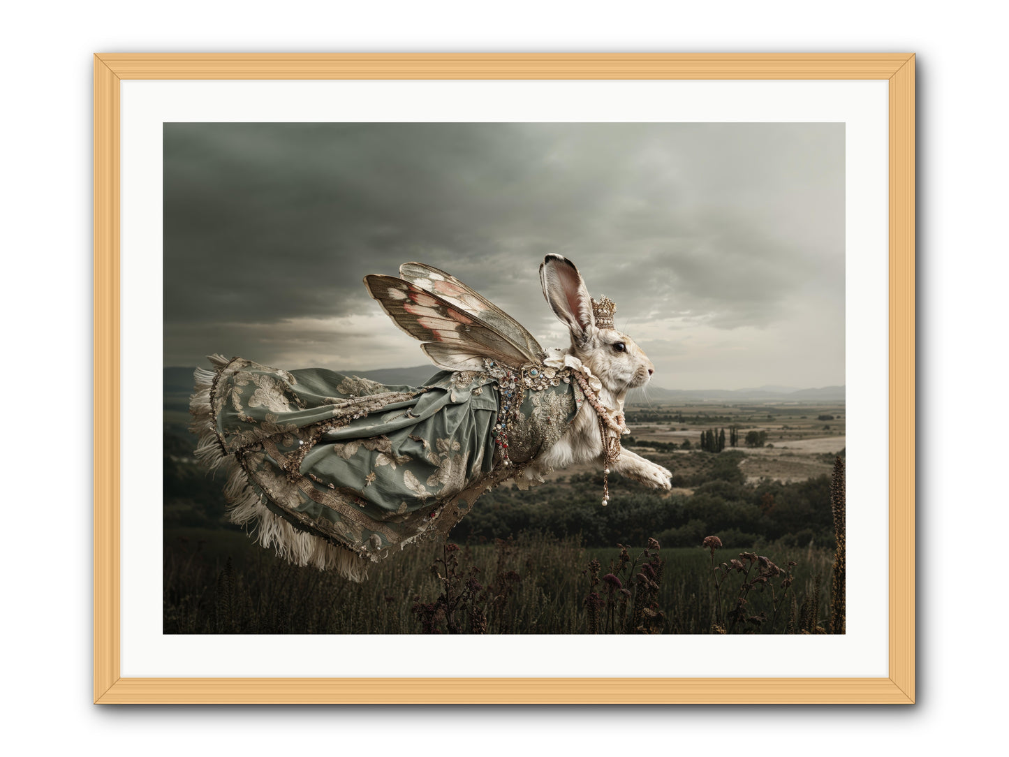 Skywritten Days No.1 -- Framed Print - Natural 32x24