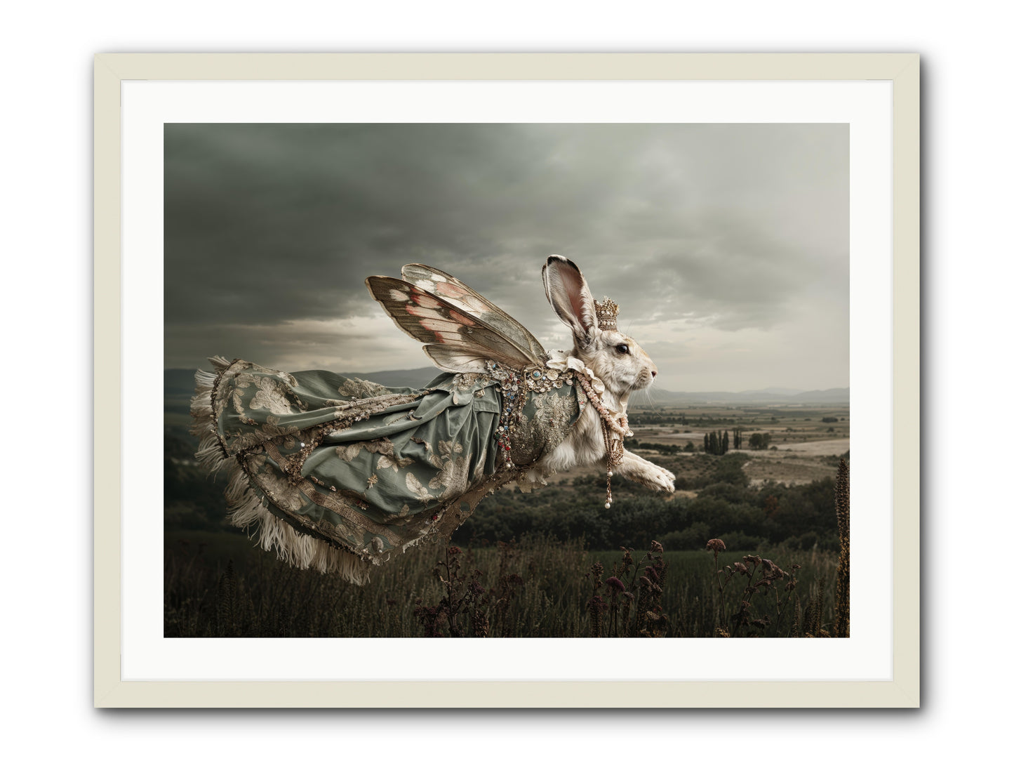 Skywritten Days No.1 -- Framed Print - White 32x24