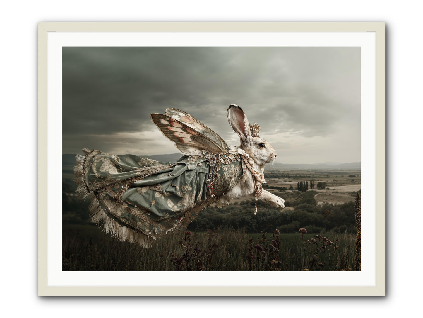 Skywritten Days No.1 -- Framed Print - White 40x30