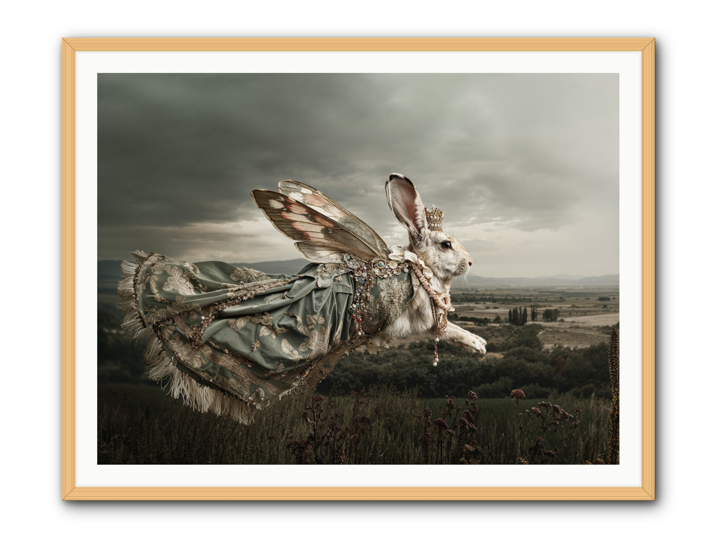 Skywritten Days No.1 -- Framed Print - Natural 48x36