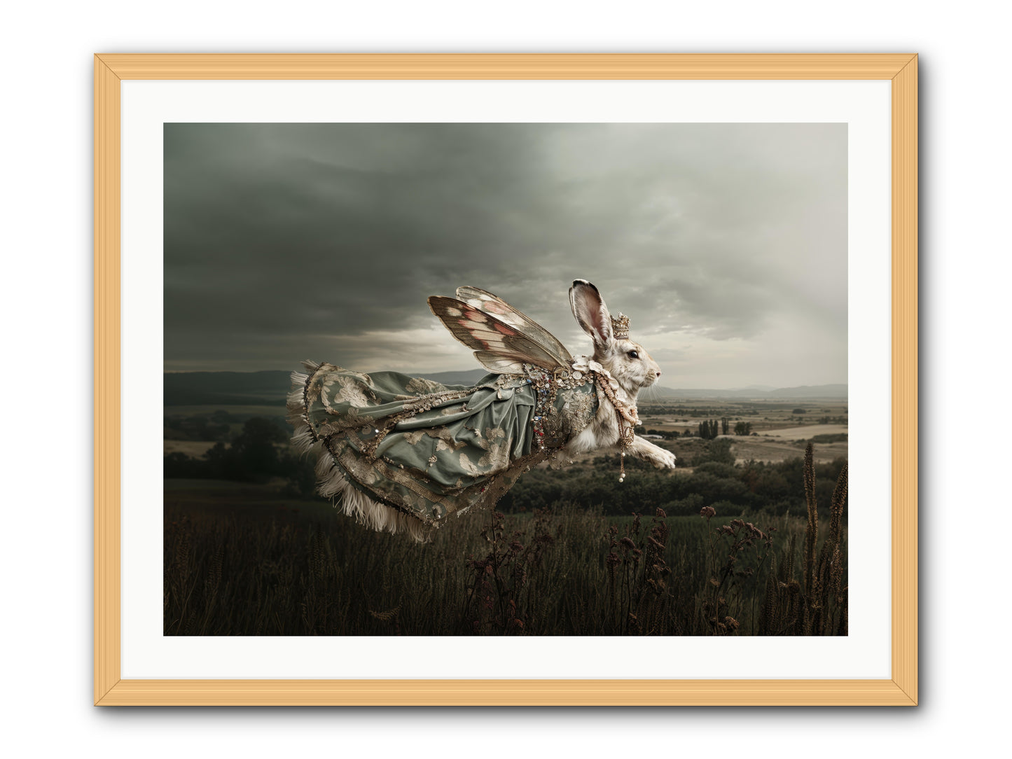 Skywritten Days No.2 -- Framed Print - Natural 32x24