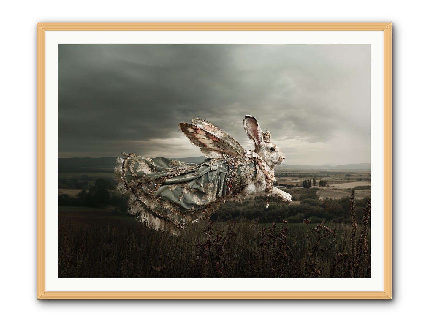 Skywritten Days No.2 -- Framed Print - Natural 48x36