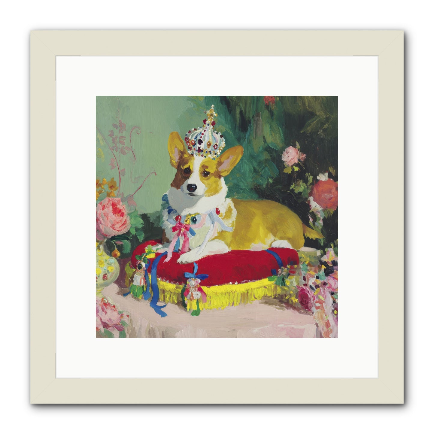 Small Royalty -- Framed Print - White 12x12