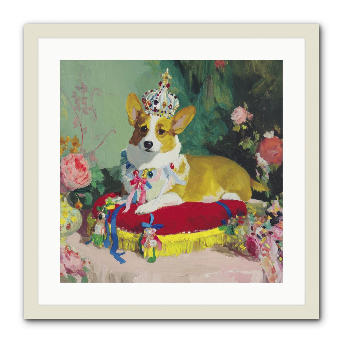Small Royalty -- Framed Print - White 20x20