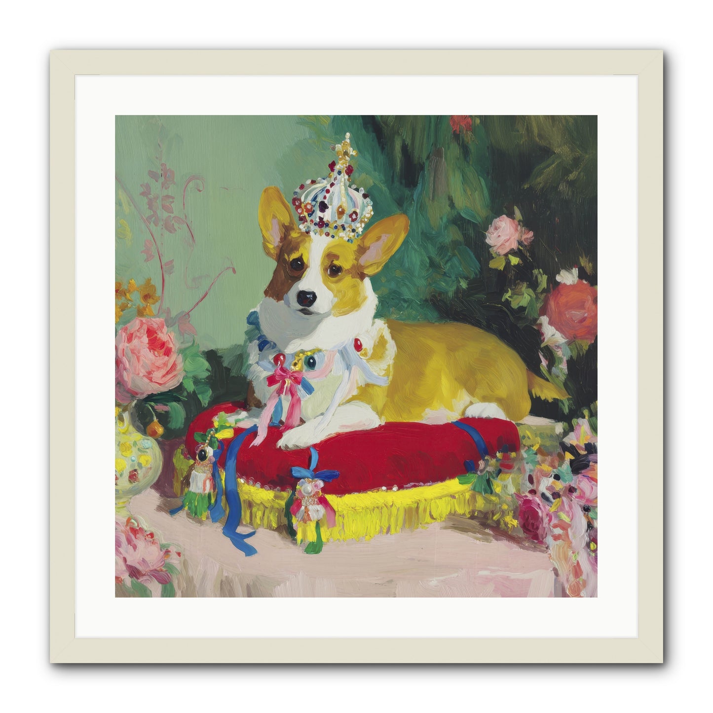 Small Royalty -- Framed Print - White 24x24