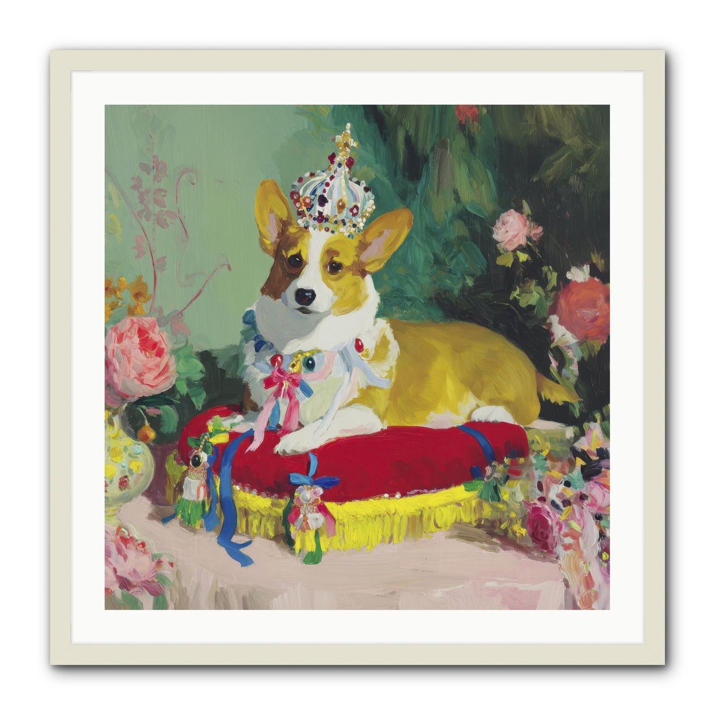 Small Royalty -- Framed Print - White 30x30