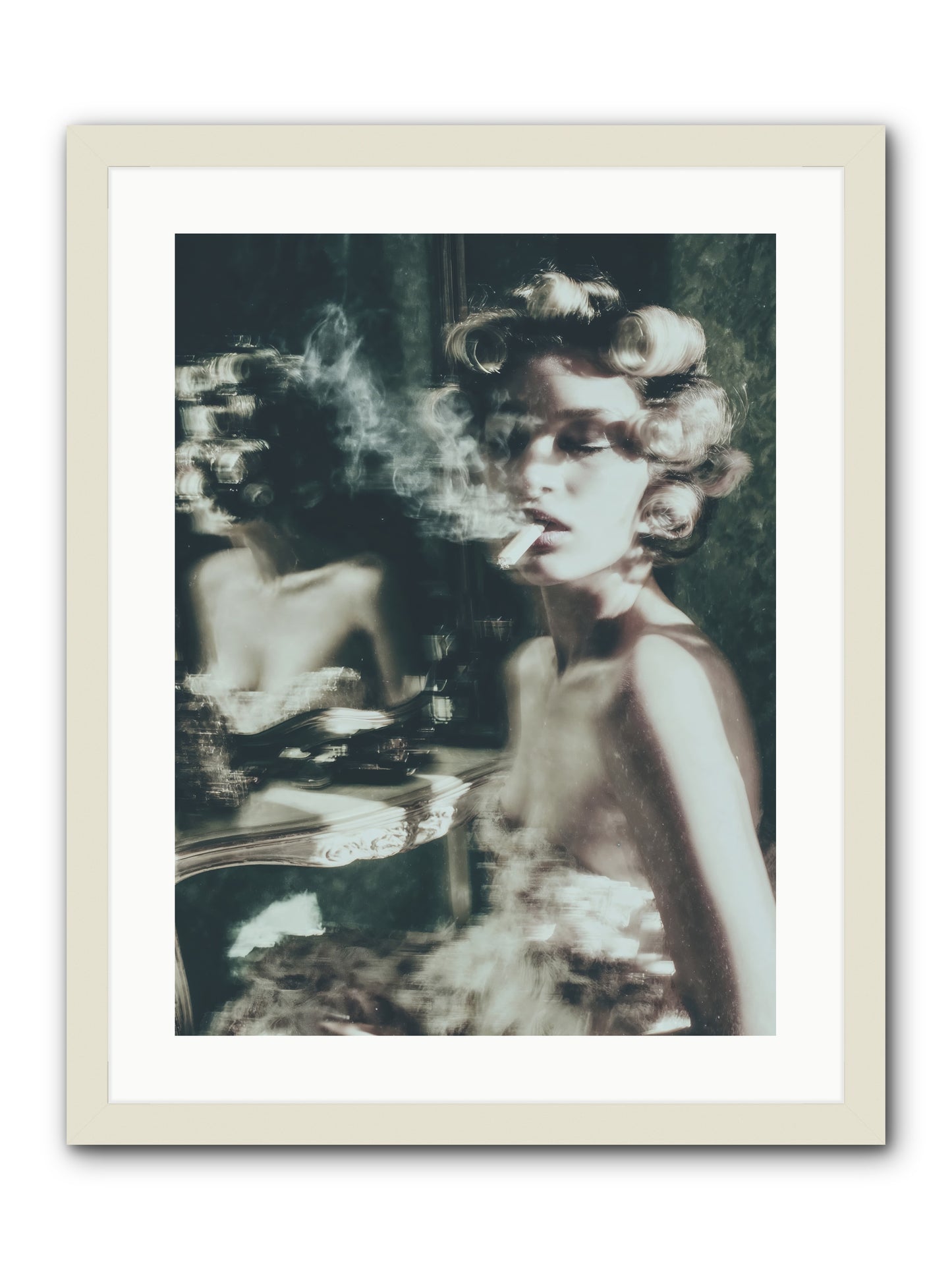 Smoke Rings and Patience -- Framed Print - White 18x24