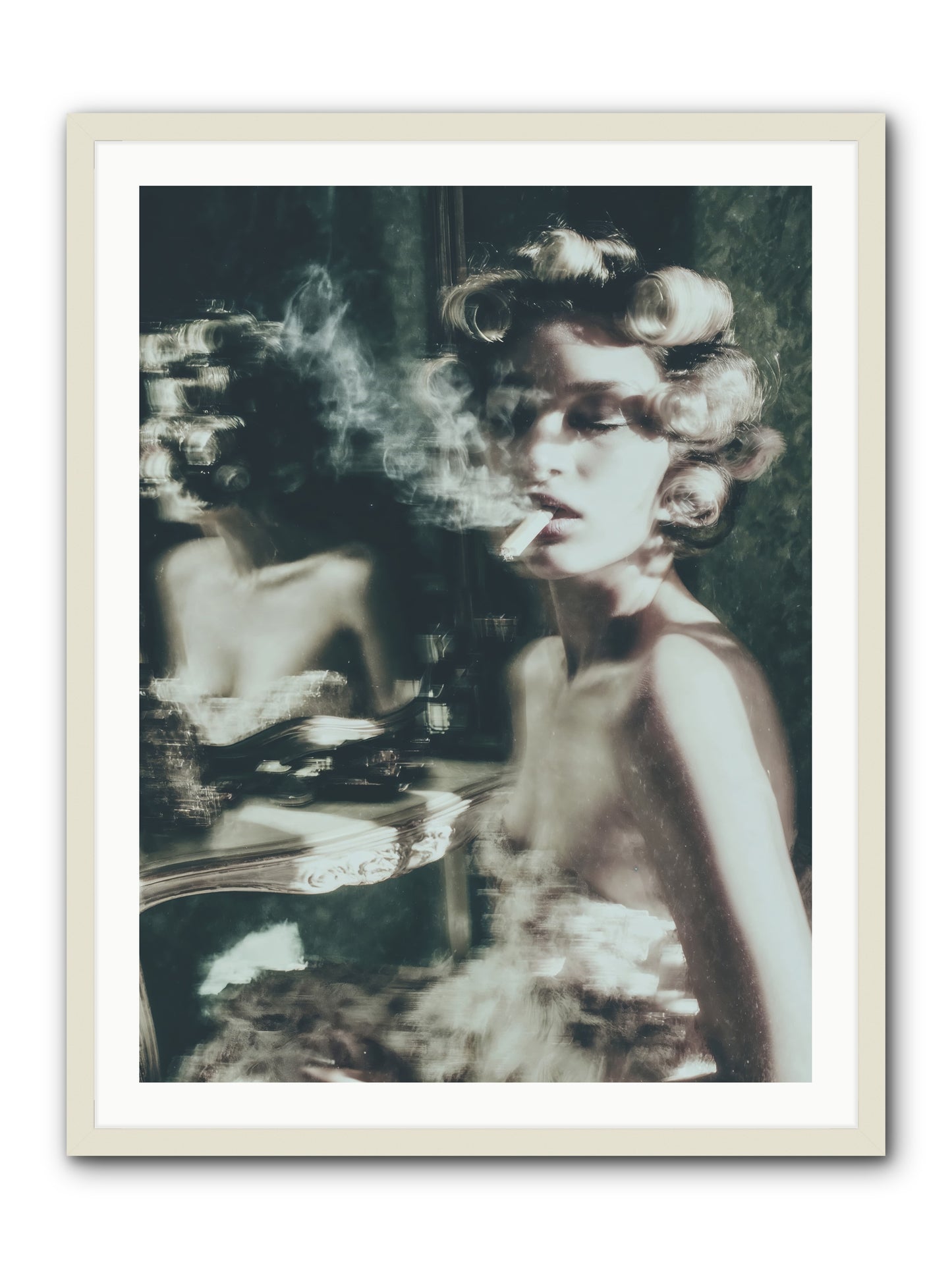Smoke Rings and Patience -- Framed Print - White 30x40