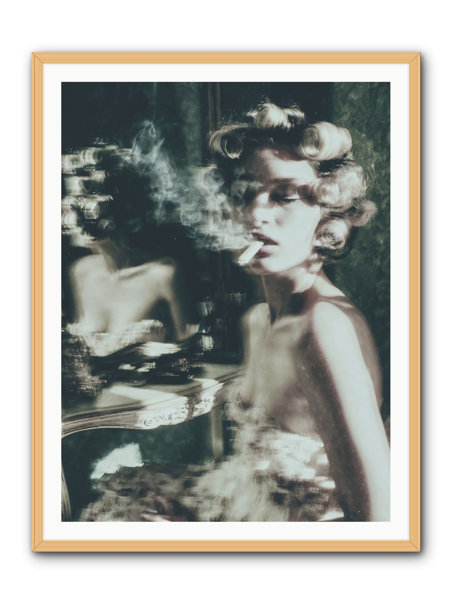 Smoke Rings and Patience -- Framed Print - Natural 36x48