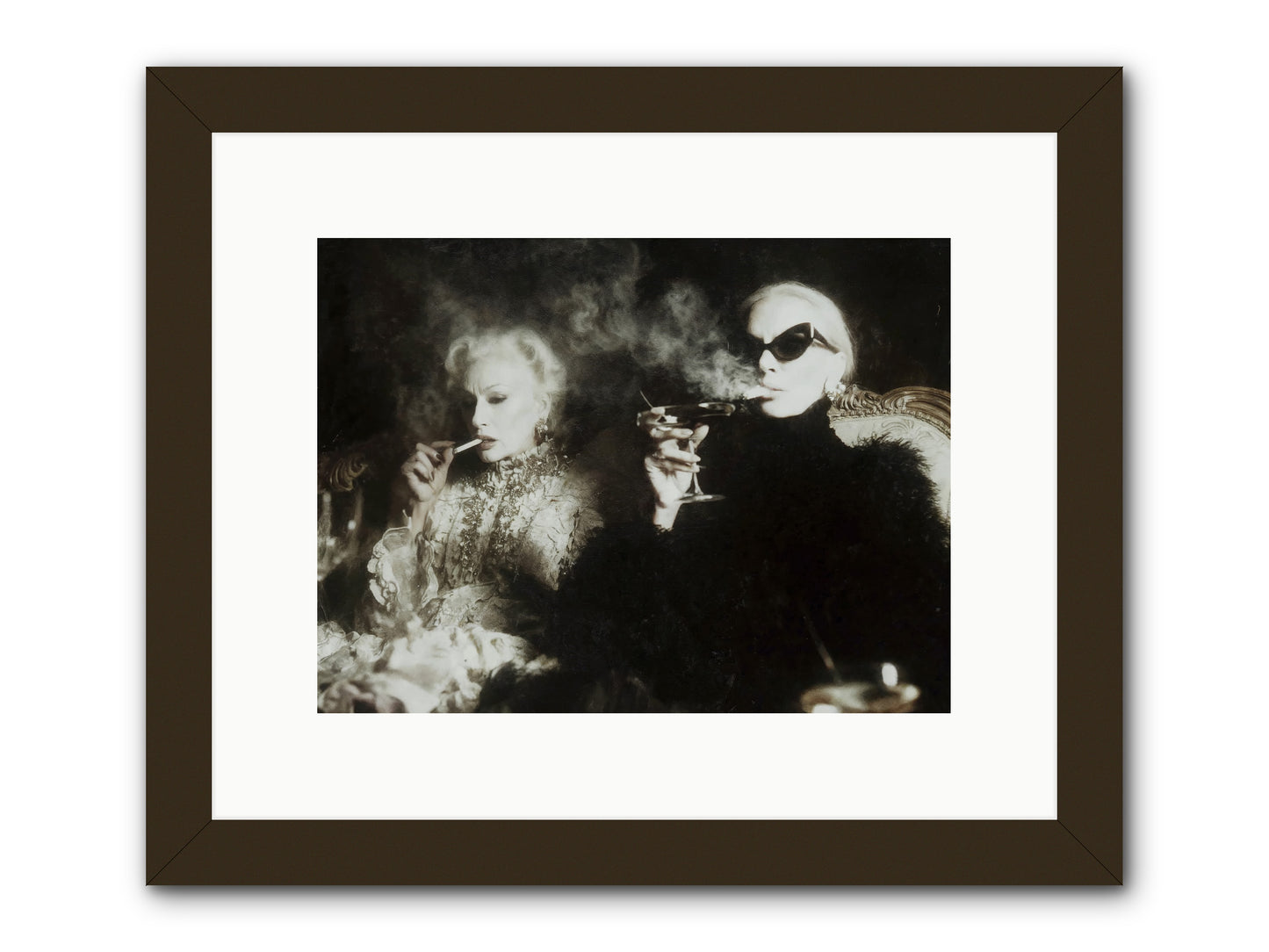 Smoke and Sequins -- Framed Print - Black 12x9