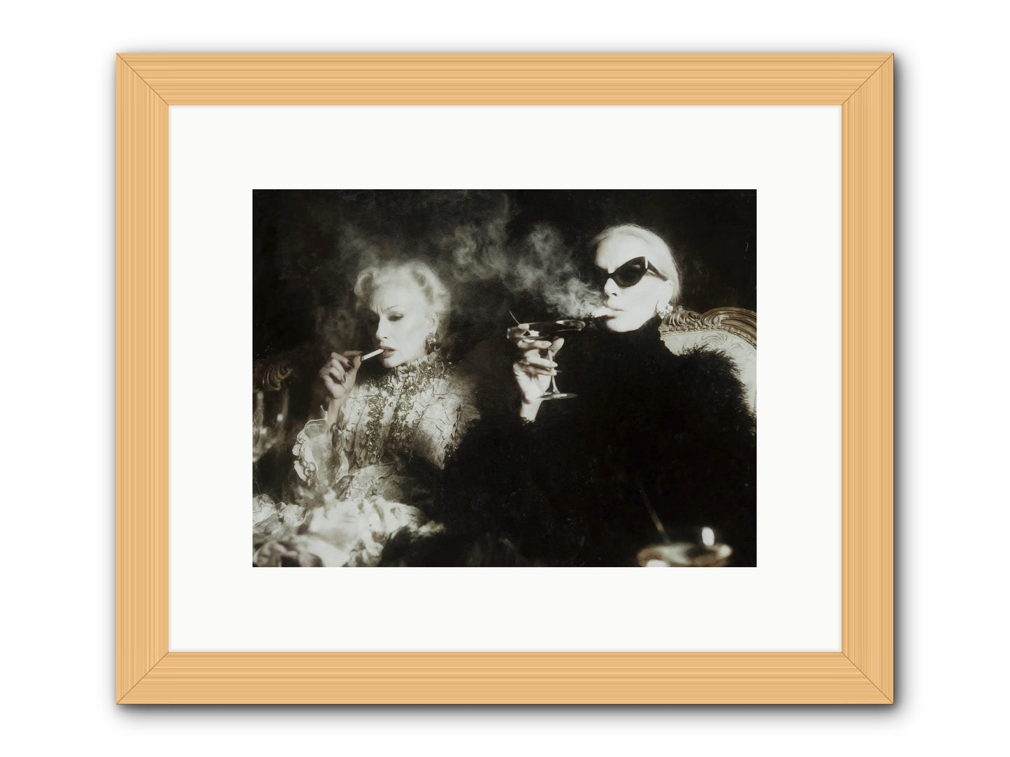 Smoke and Sequins -- Framed Print - Natural 12x9