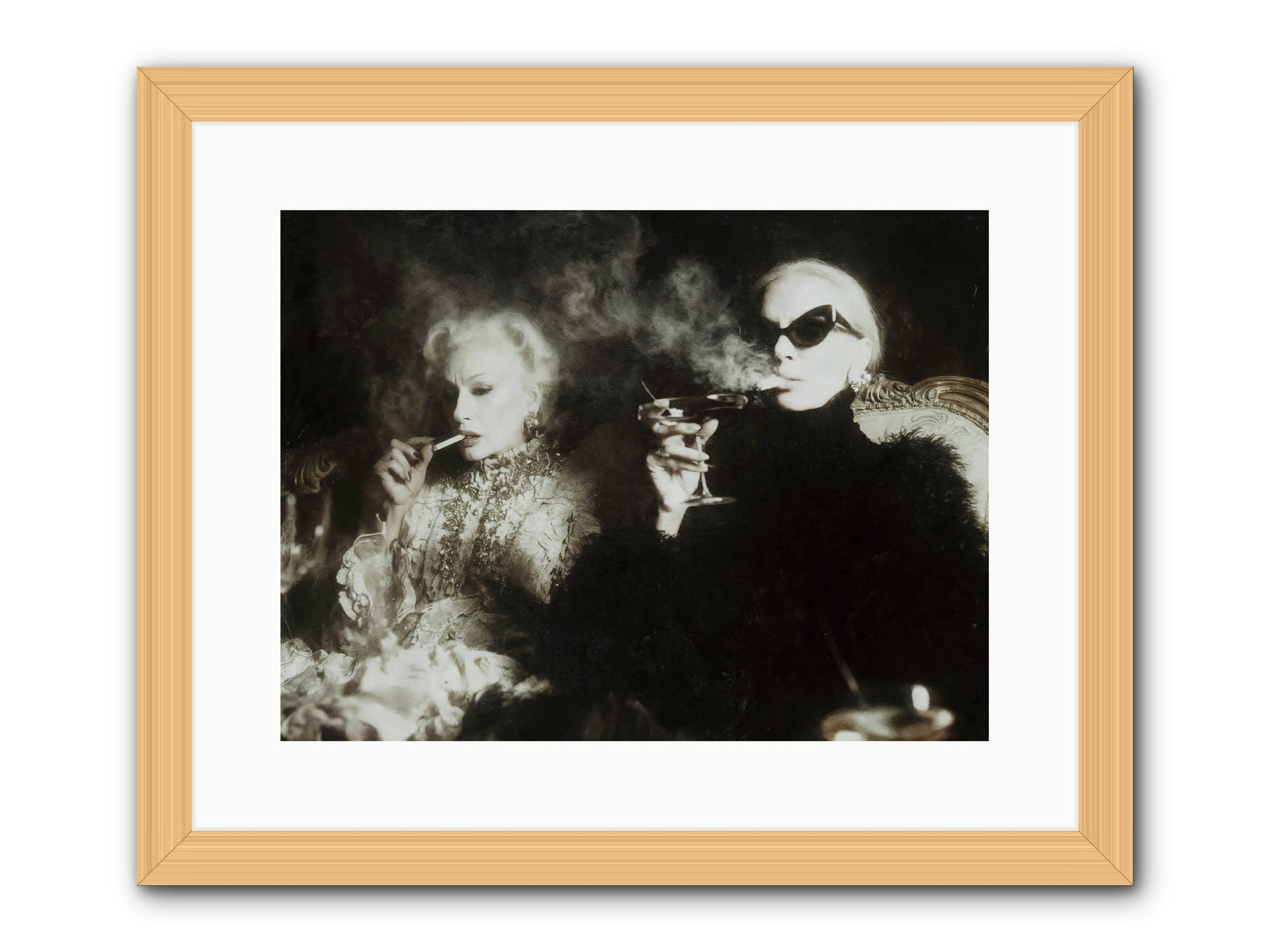 Smoke and Sequins -- Framed Print - Natural 16x12