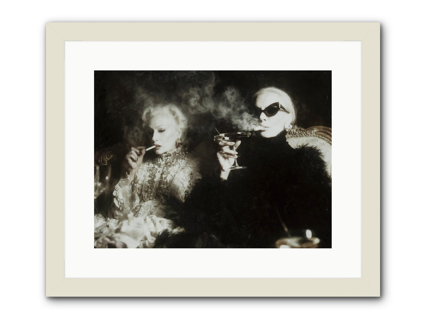 Smoke and Sequins -- Framed Print - White 16x12