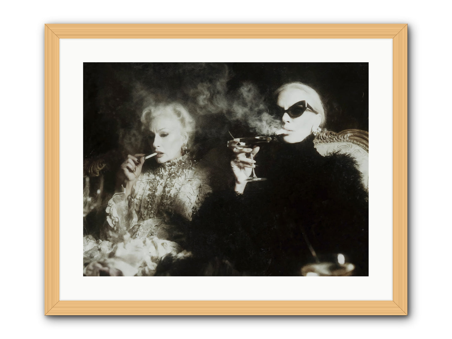 Smoke and Sequins -- Framed Print - Natural 24x18