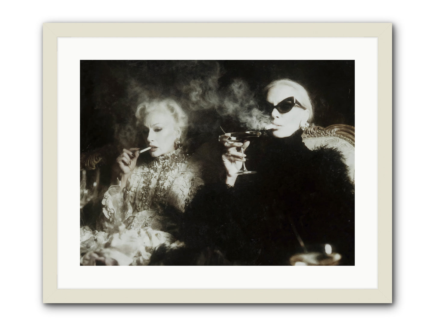Smoke and Sequins -- Framed Print - White 24x18
