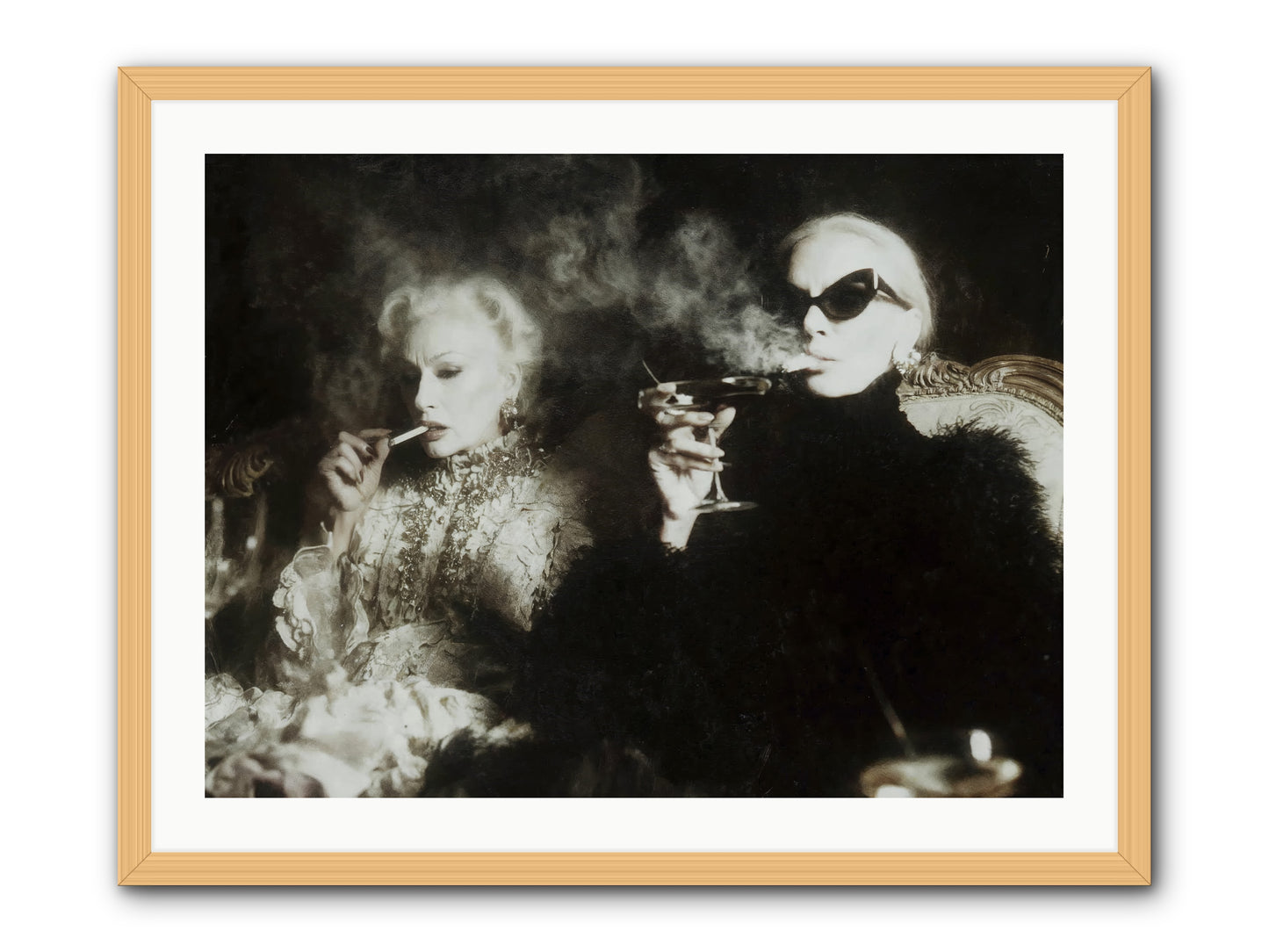 Smoke and Sequins -- Framed Print - Natural 32x24