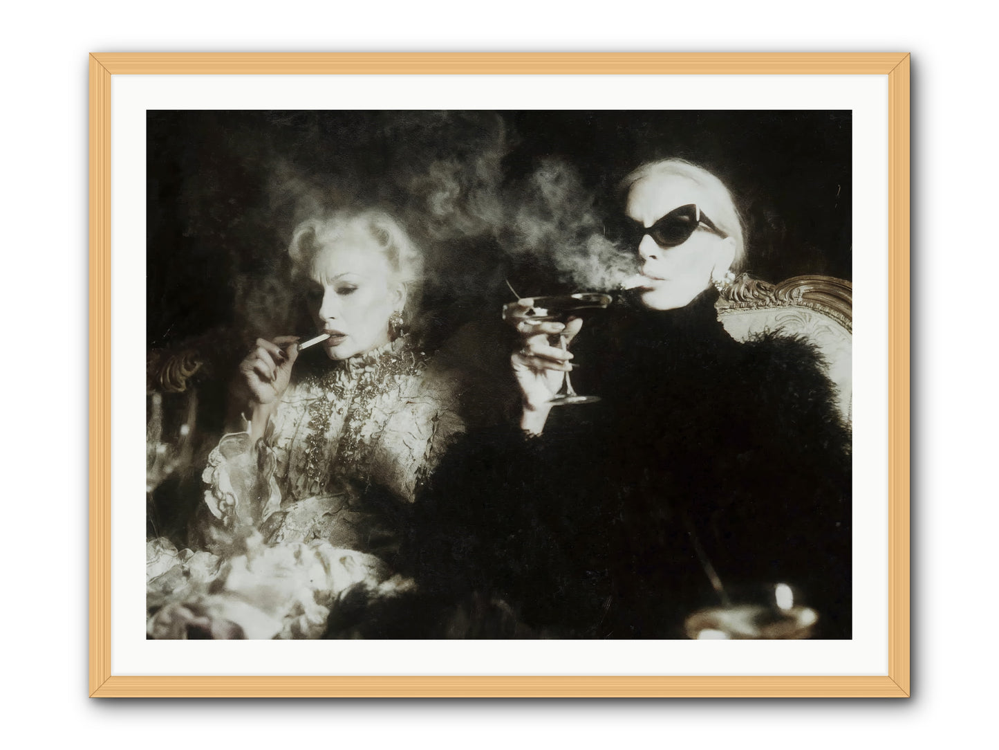 Smoke and Sequins -- Framed Print - Natural 40x30