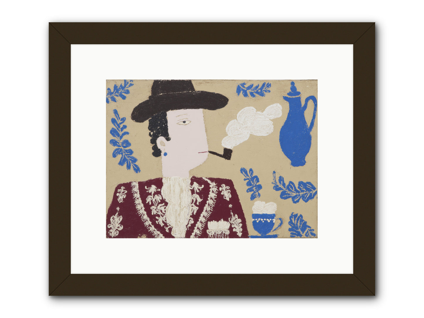 Smoking Jacket, No Cigarettes -- Framed Print - Black 12x9