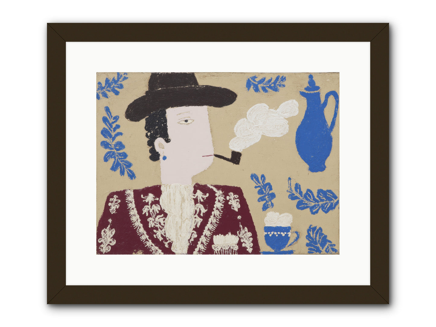 Smoking Jacket, No Cigarettes -- Framed Print - Black 16x12
