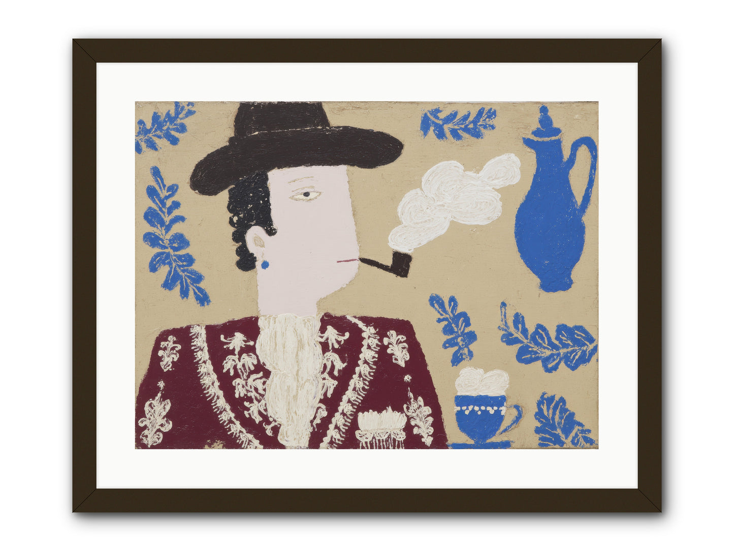 Smoking Jacket, No Cigarettes -- Framed Print - Black 24x18