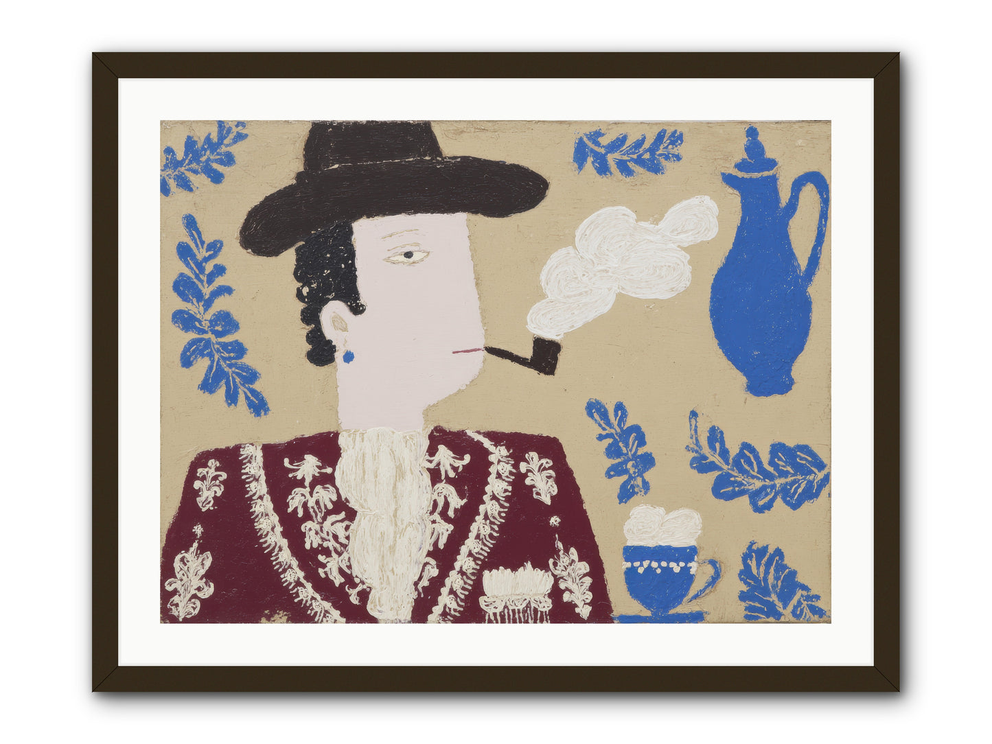 Smoking Jacket, No Cigarettes -- Framed Print - Black 32x24