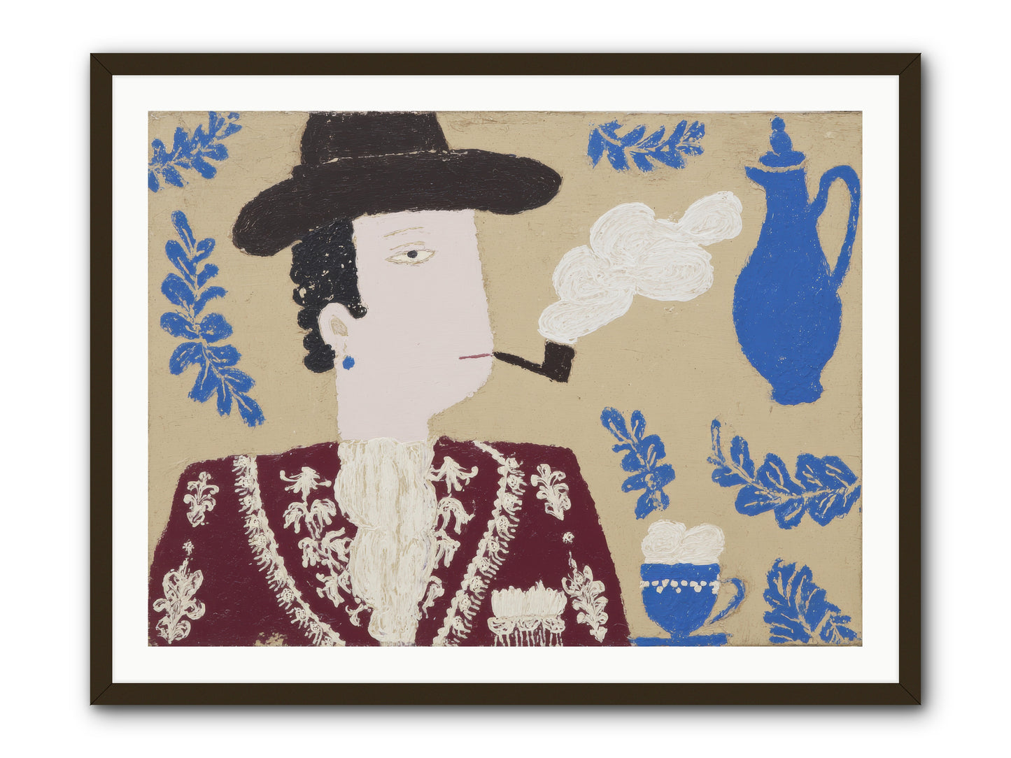Smoking Jacket, No Cigarettes -- Framed Print - Black 40x30