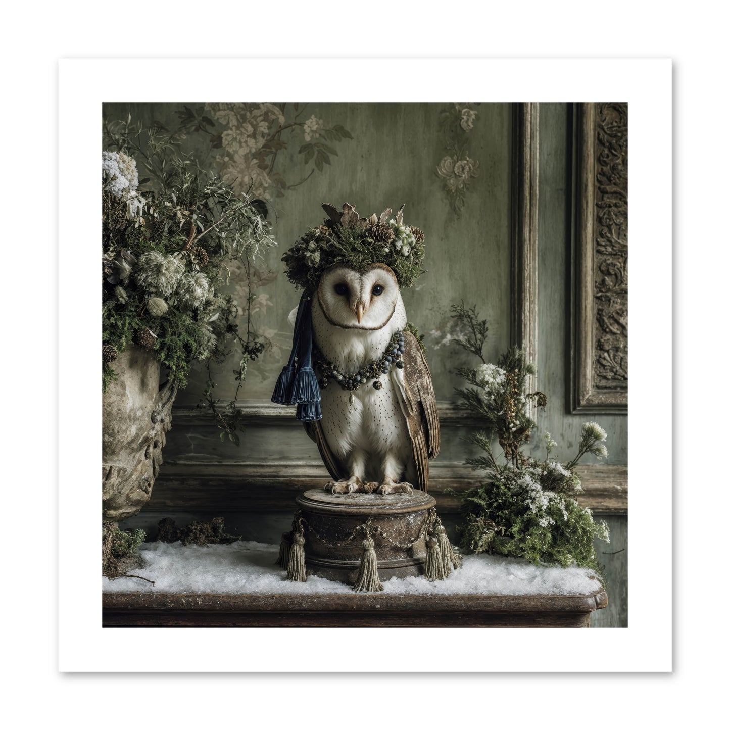 Snowfall Sentinel -- Loose Canvas Print 12x12
