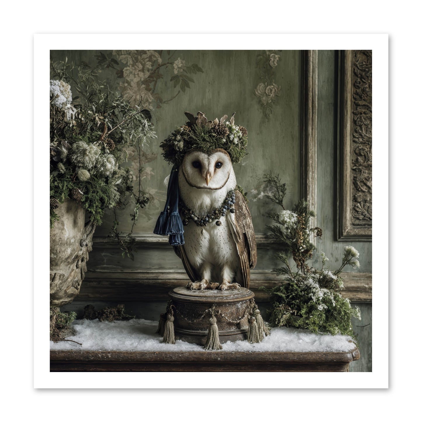 Snowfall Sentinel -- Loose Canvas Print 20x20