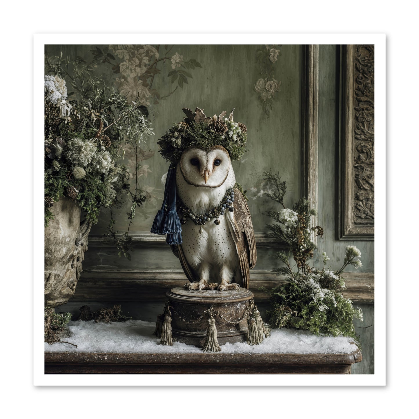 Snowfall Sentinel -- Loose Canvas Print 30x30