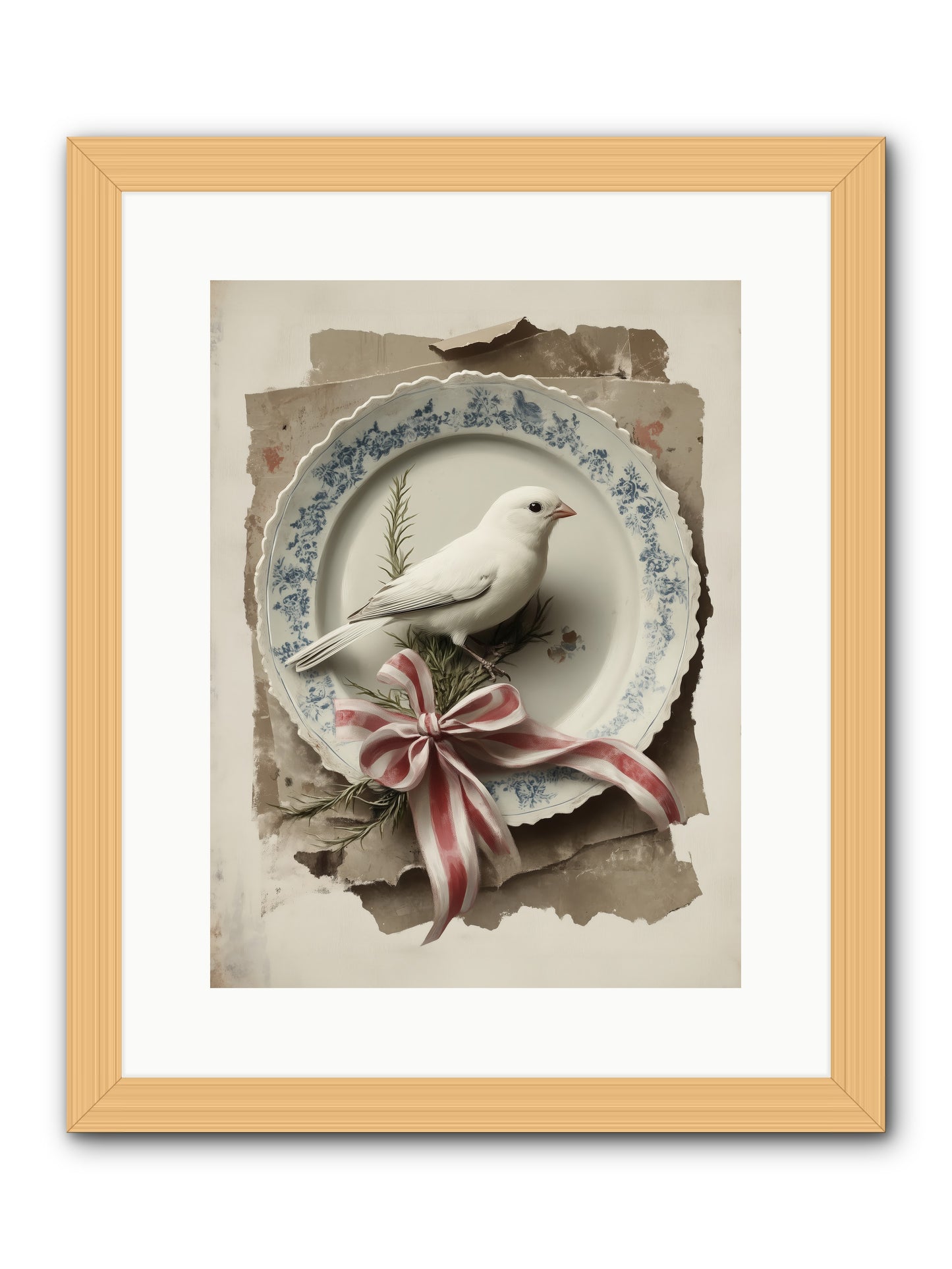Snowy Sonnet -- Framed Print - Natural 12x16