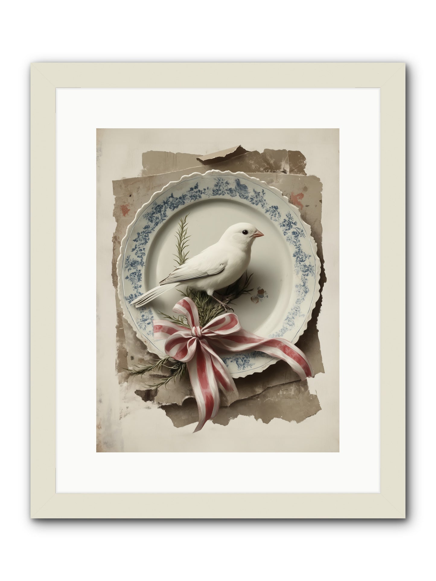 Snowy Sonnet -- Framed Print - White 12x16