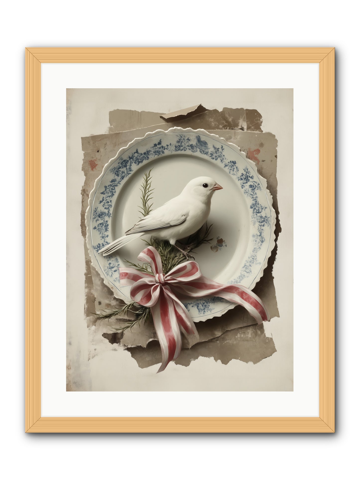 Snowy Sonnet -- Framed Print - Natural 18x24