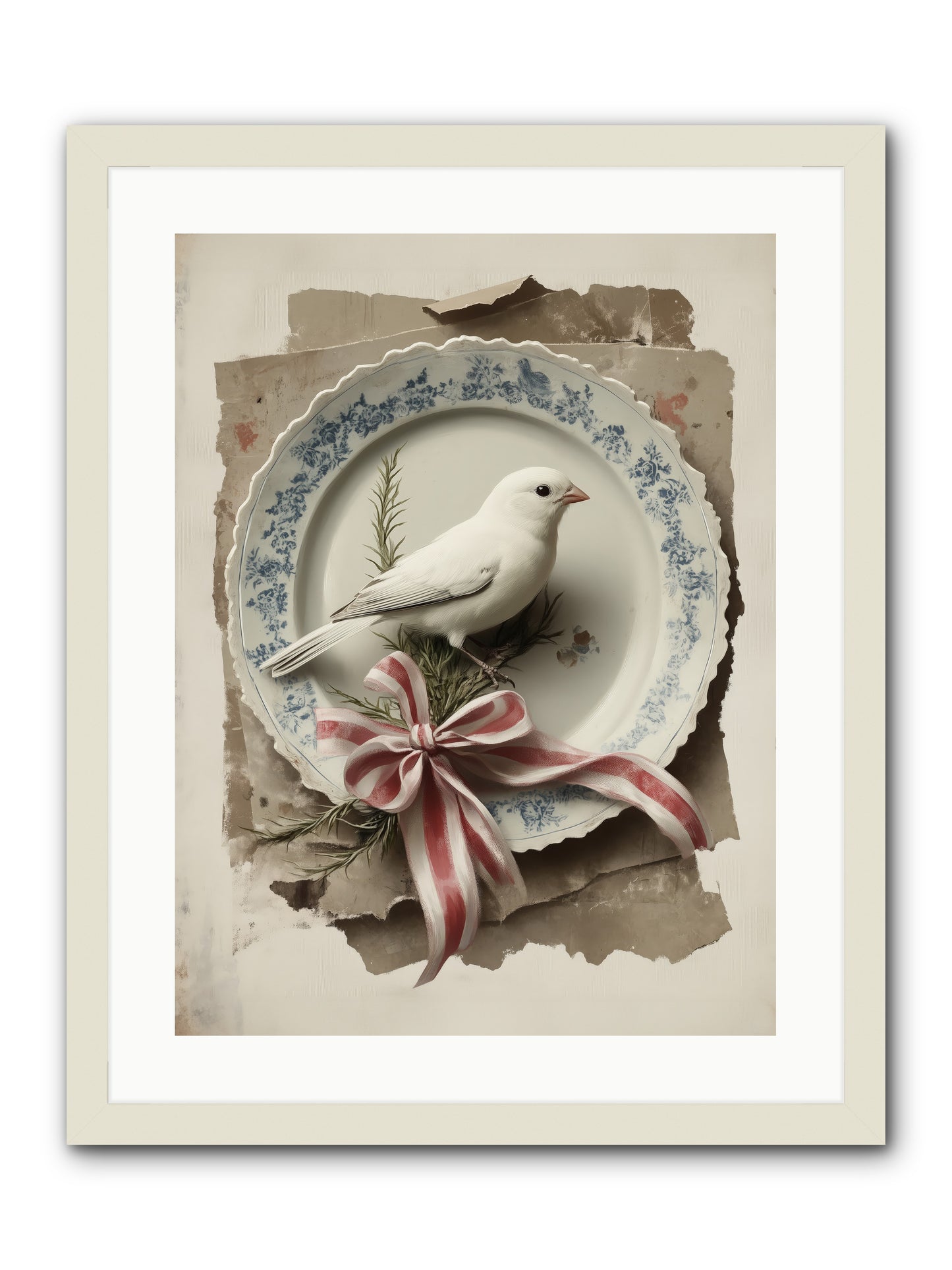 Snowy Sonnet -- Framed Print - White 18x24