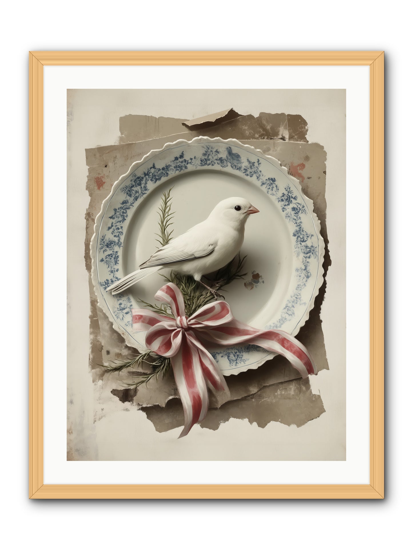 Snowy Sonnet -- Framed Print - Natural 24x32