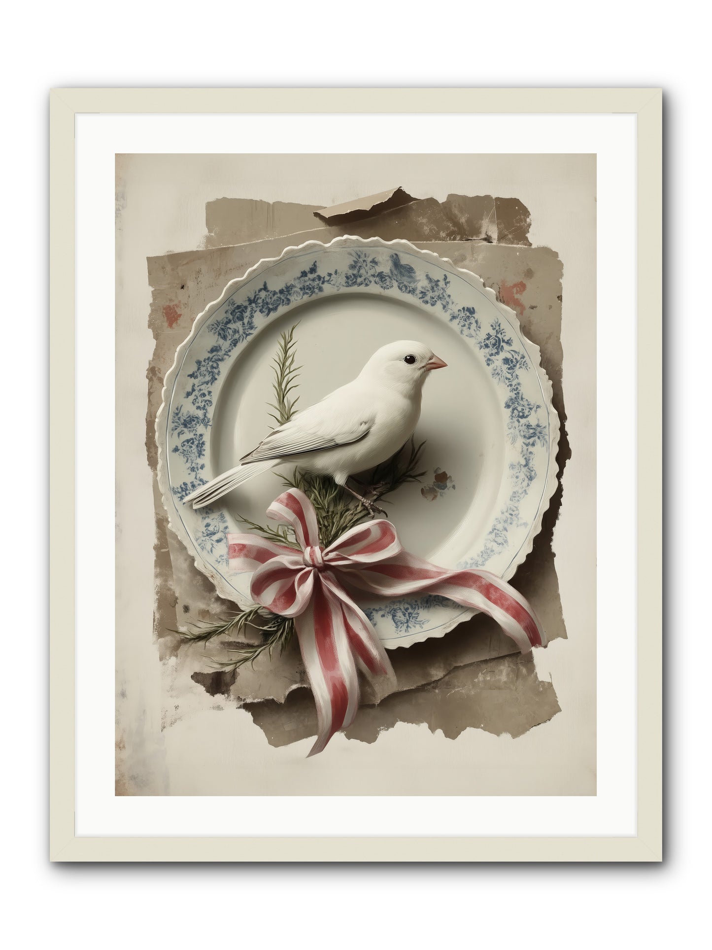 Snowy Sonnet -- Framed Print - White 24x32