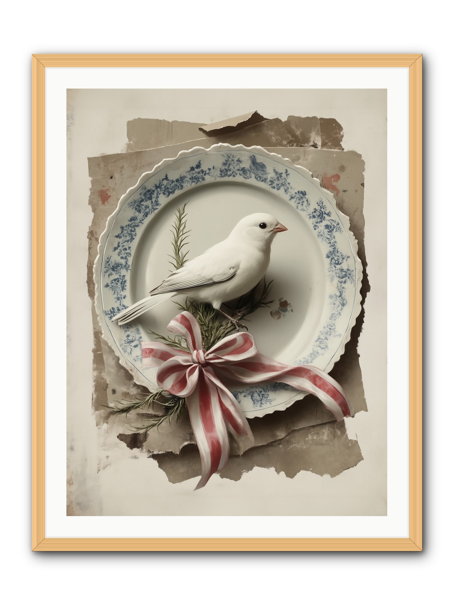 Snowy Sonnet -- Framed Print - Natural 30x40