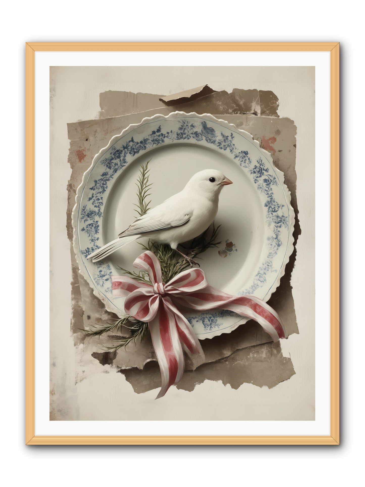 Snowy Sonnet -- Framed Print - Natural 36x48