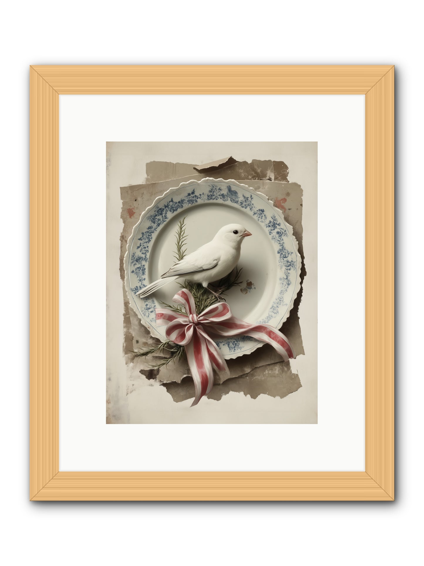 Snowy Sonnet -- Framed Print - Natural 9x12