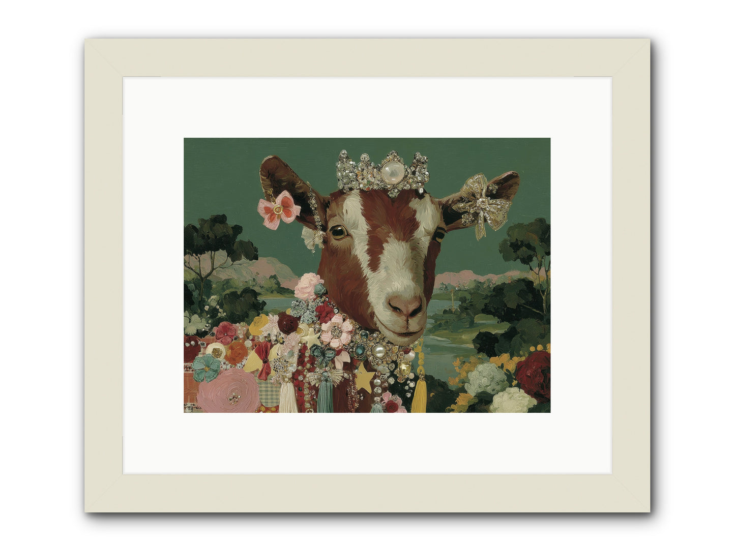 Society of Blooming Souls -- Framed Print - White 12x9