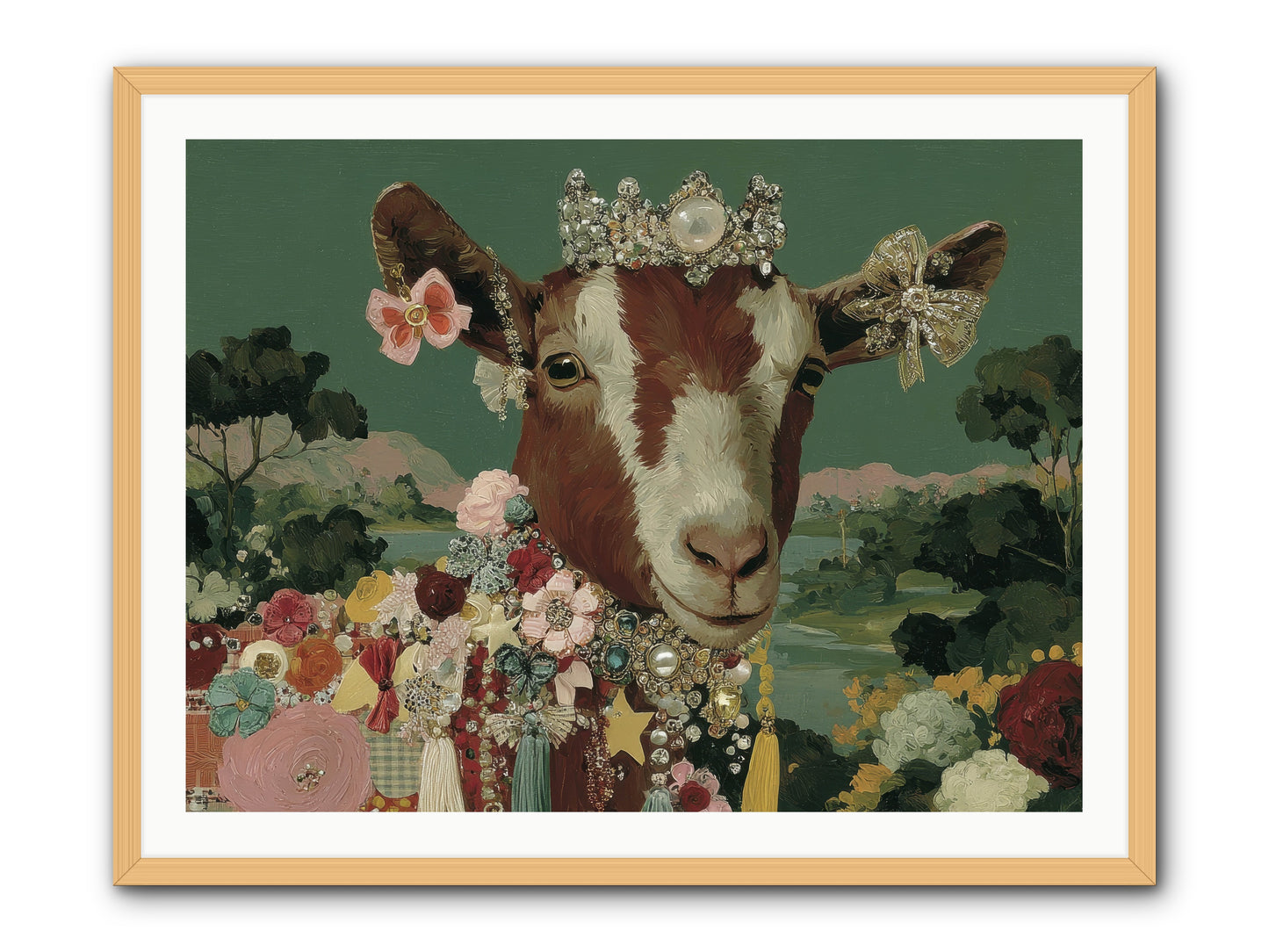 Society of Blooming Souls -- Framed Print - Natural 40x30