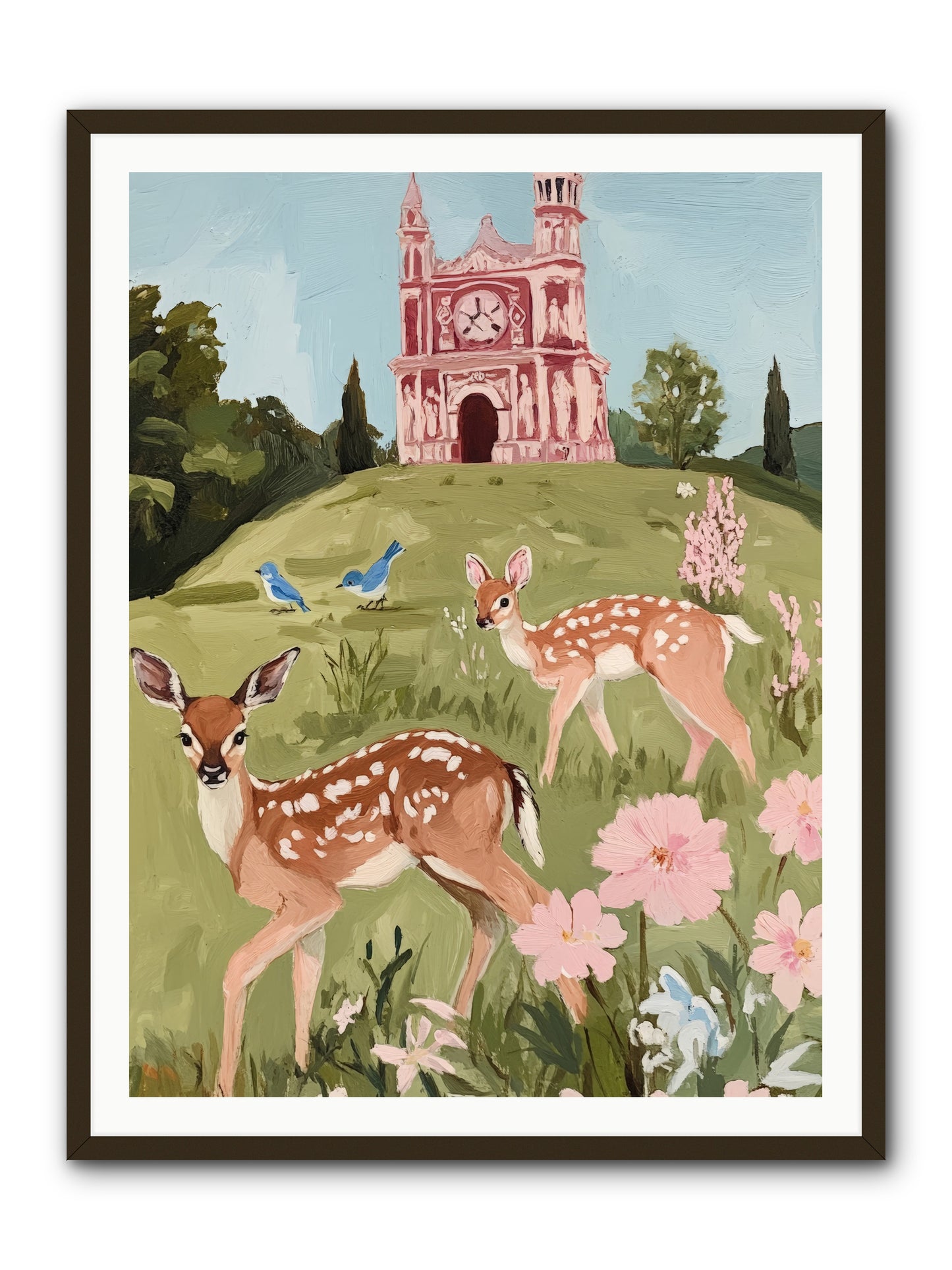 Soft Hooves Tell TimeRez2 -- Framed Print - Black 36x48
