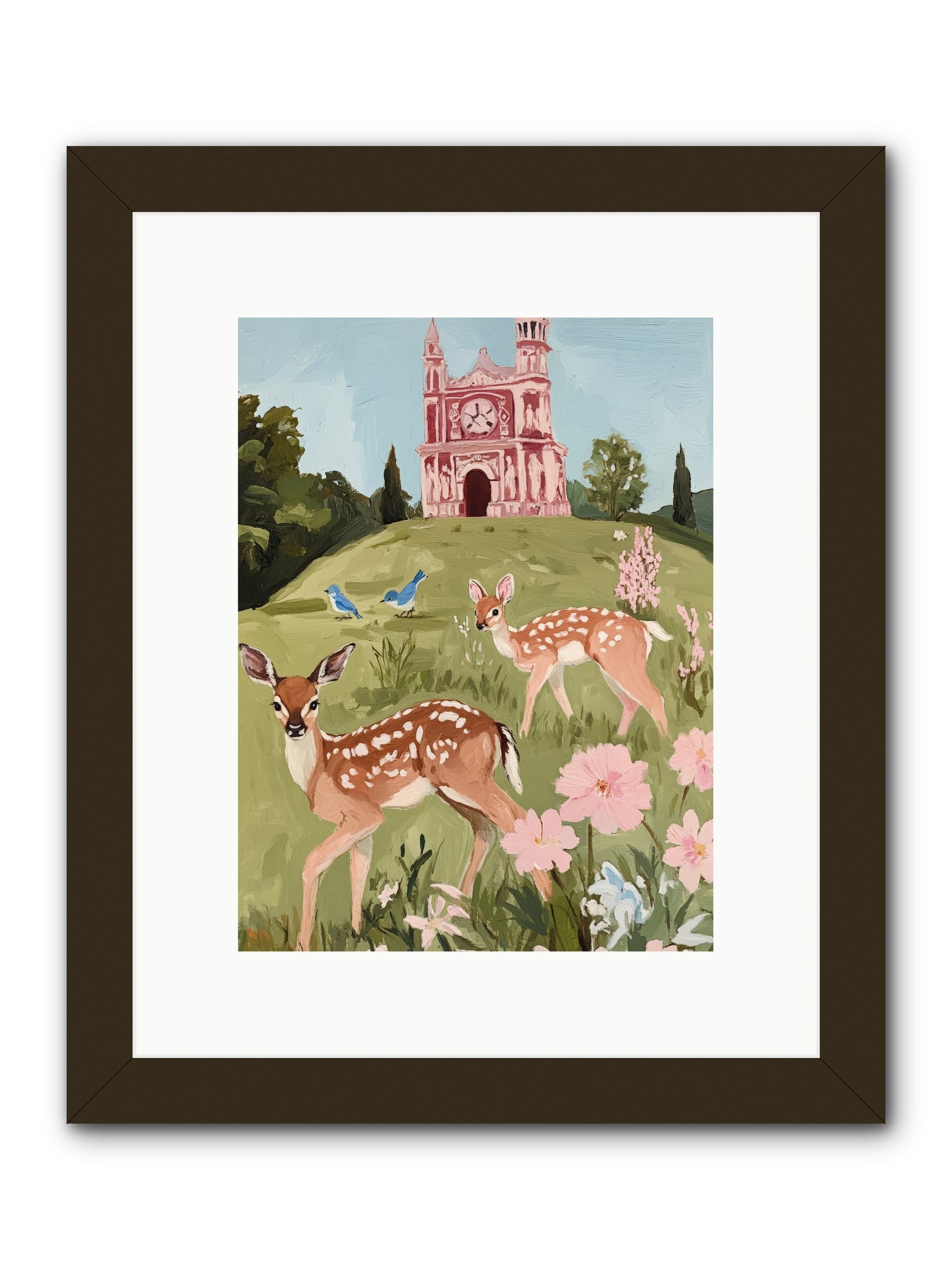 Soft Hooves Tell TimeRez2 -- Framed Print - Black 9x12