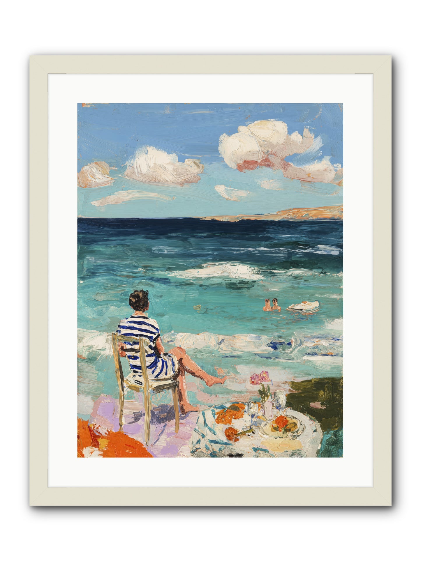Solitary Throne -- Framed Print - White 18x24
