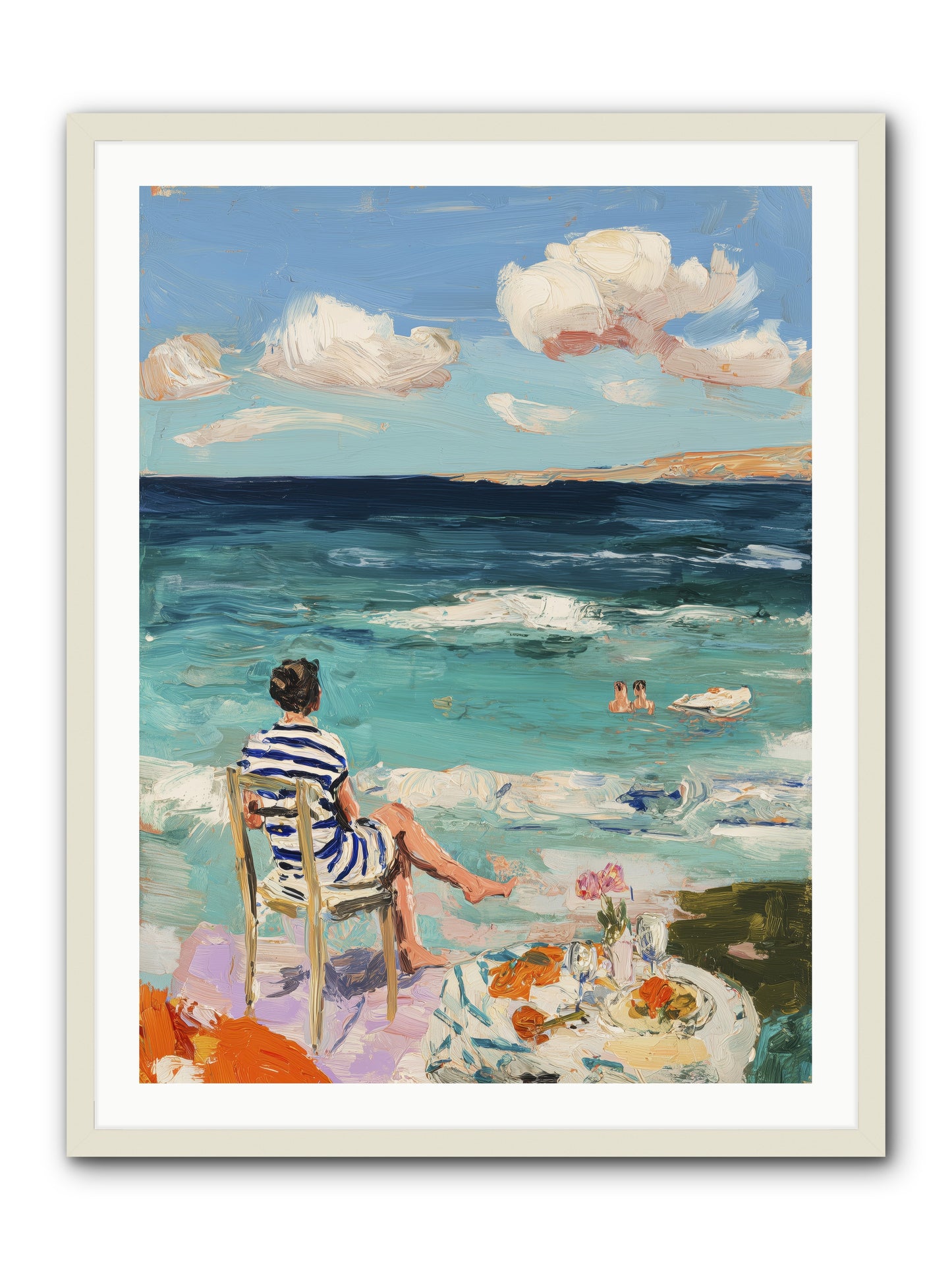Solitary Throne -- Framed Print - White 30x40