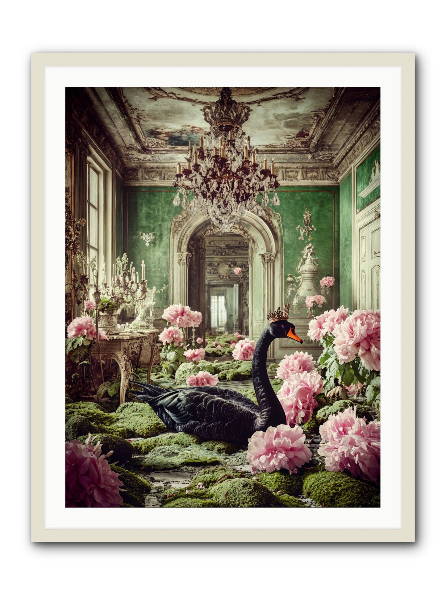 Some Thoughts Wear WingsRez -- Framed Print - White 30x40