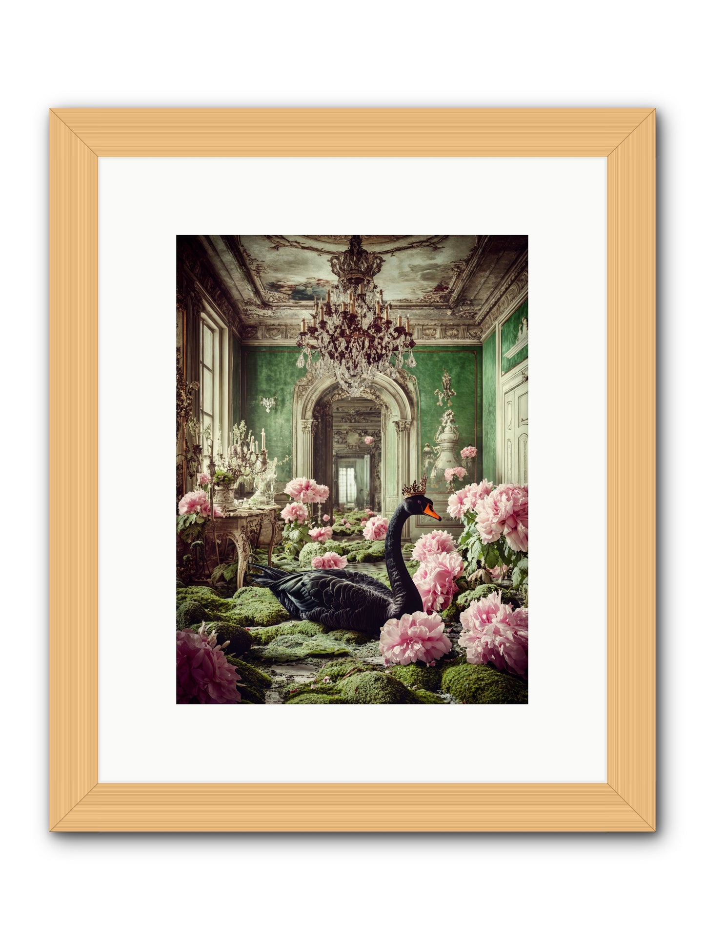 Some Thoughts Wear WingsRez -- Framed Print - Natural 9x12