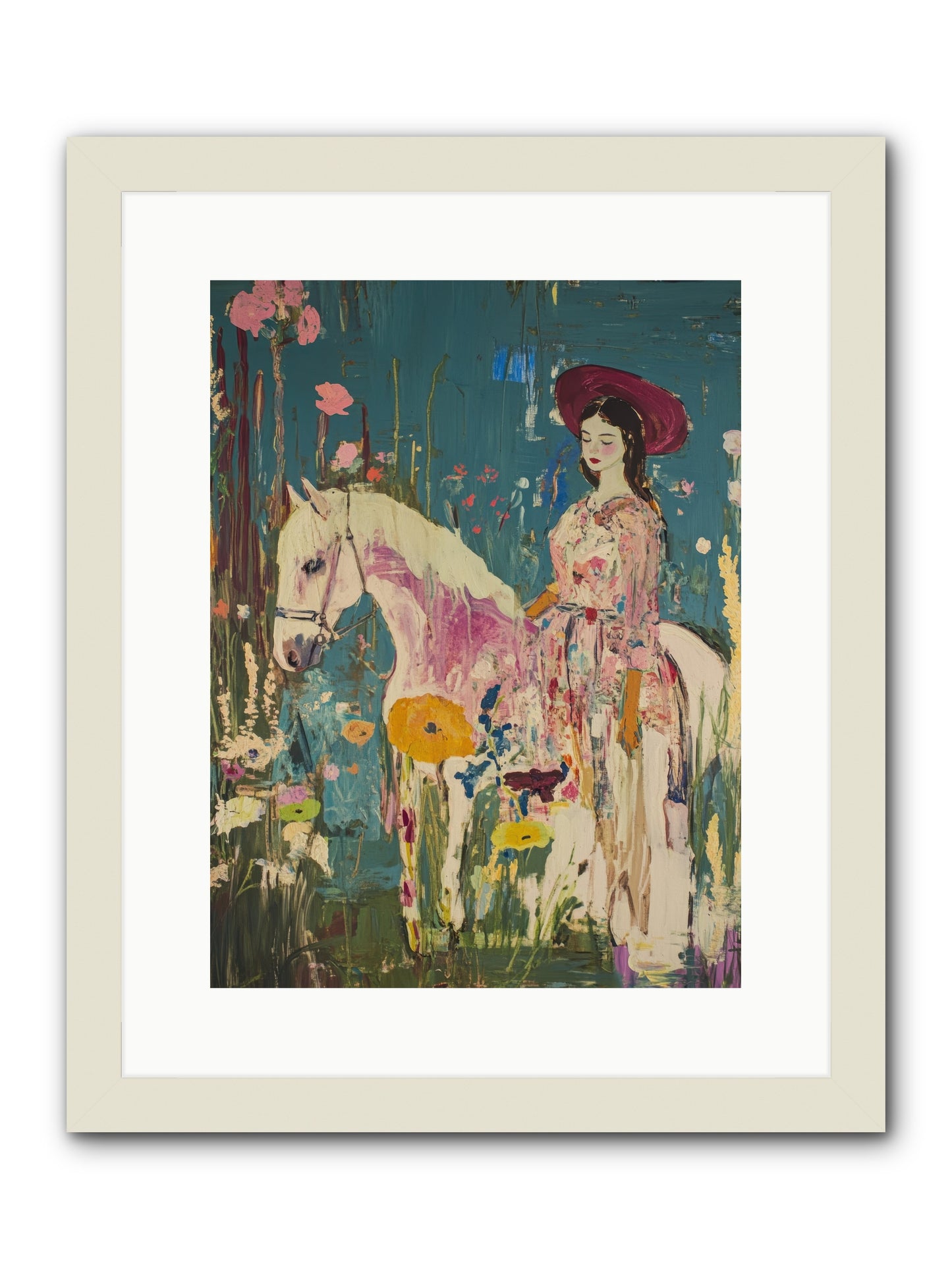Sonora Sunset -- Framed Print - White 12x16